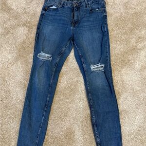Old Navy Women's High Rise Rockstar Super Skinny Blue Jeans